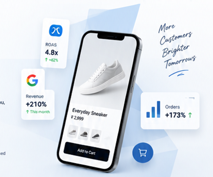 E-commerce performance marketing results on a mobile store